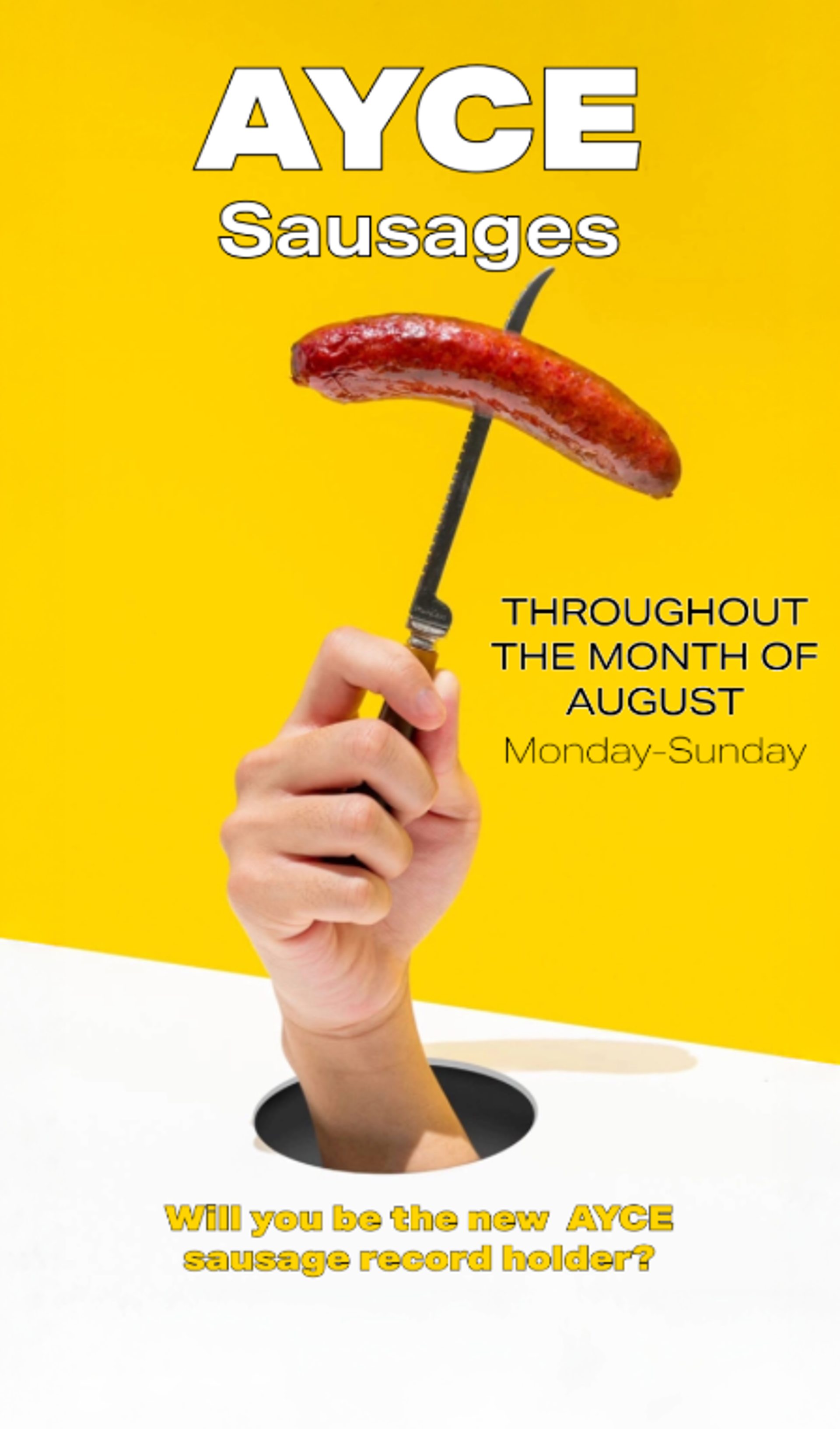 🌭 All You Can Eat Sausages Are Back – All August Long!
